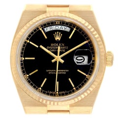 Rolex Oysterquartz President Yellow Gold Black Dial Men’s Watch 19018