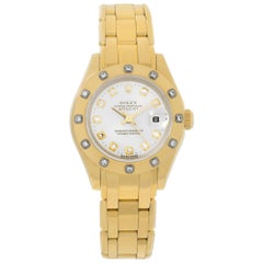 Retro Rolex Pearlmaster 18k yellow gold Automatic Wristwatch Ref 69318