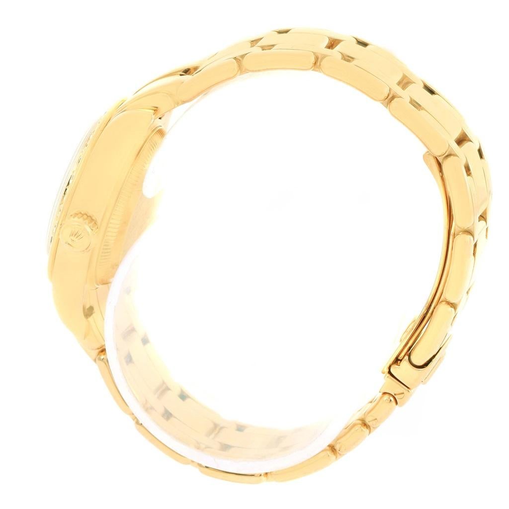 Rolex Pearlmaster 18K Yellow Gold MOP Diamond Dial Bezel Watch 69298 9