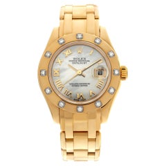 Rolex Pearlmaster Armbanduhr aus 18 Karat Gelbgold Ref 80318