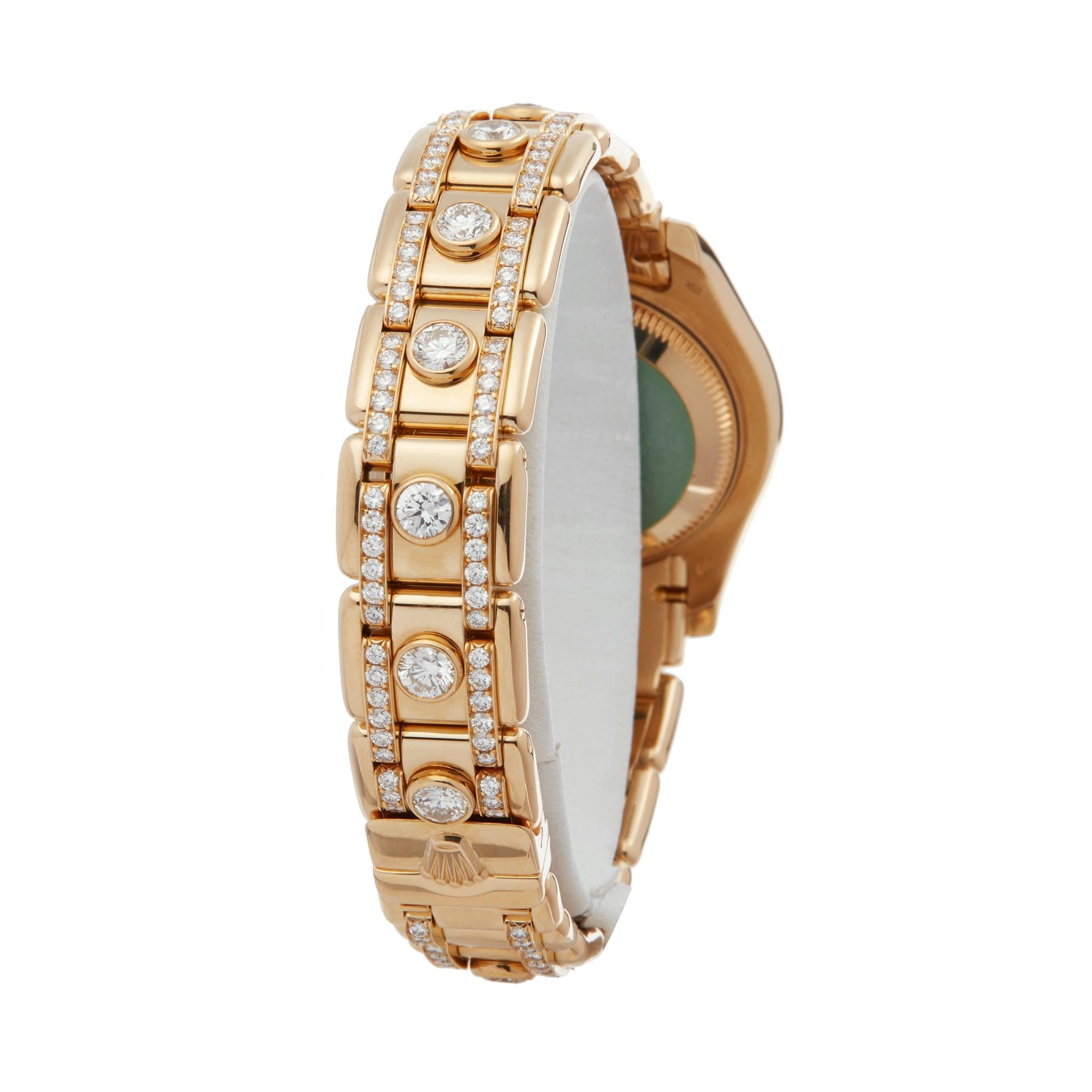 Women's Rolex Pearlmaster 29 Diamond Yellow Gold 69298 Wristwatch
