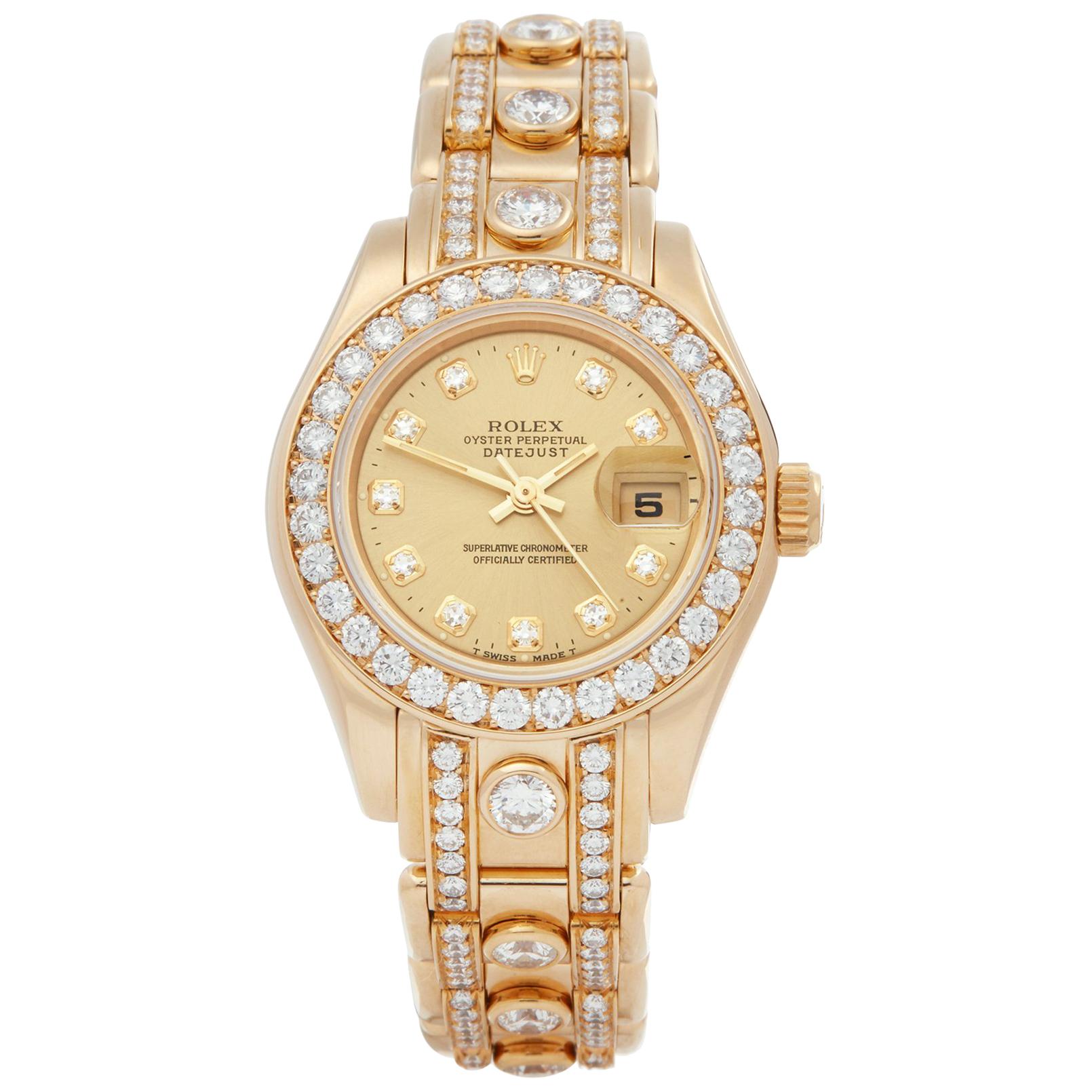 Rolex Pearlmaster 29 Diamond Yellow Gold 69298 Wristwatch