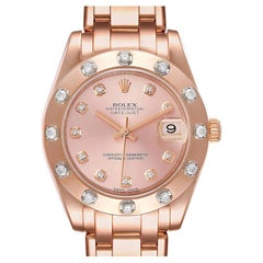 Rolex Pearlmaster 34 18k Rose Gold Diamant Damenuhr 81315