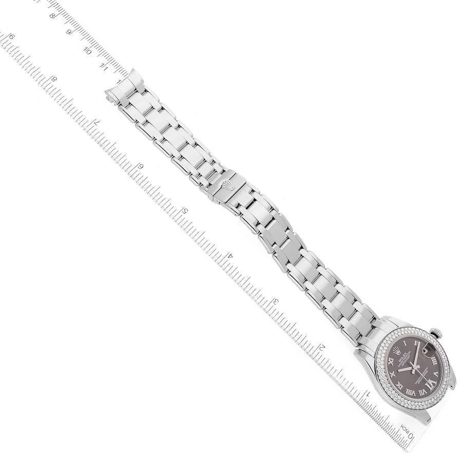 Rolex Pearlmaster 18k White Gold Diamond Dial Ladies Watch 81339 Box Card For Sale 3