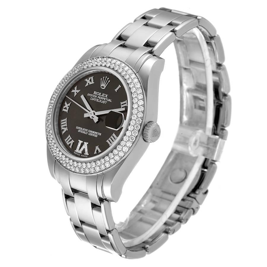 Rolex Montre Pearlmaster 34 avec cadran en or blanc 18 carats et diamants, pour femmes, 81339 Boîte Pour femmes en vente