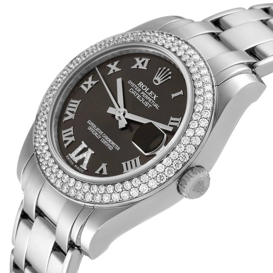 Rolex Montre Pearlmaster 34 avec cadran en or blanc 18 carats et diamants, pour femmes, 81339 Boîte en vente 1