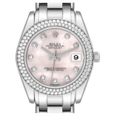 Rolex Pearlmaster 34 White Gold Diamond MOP Dial Ladies Watch 81339