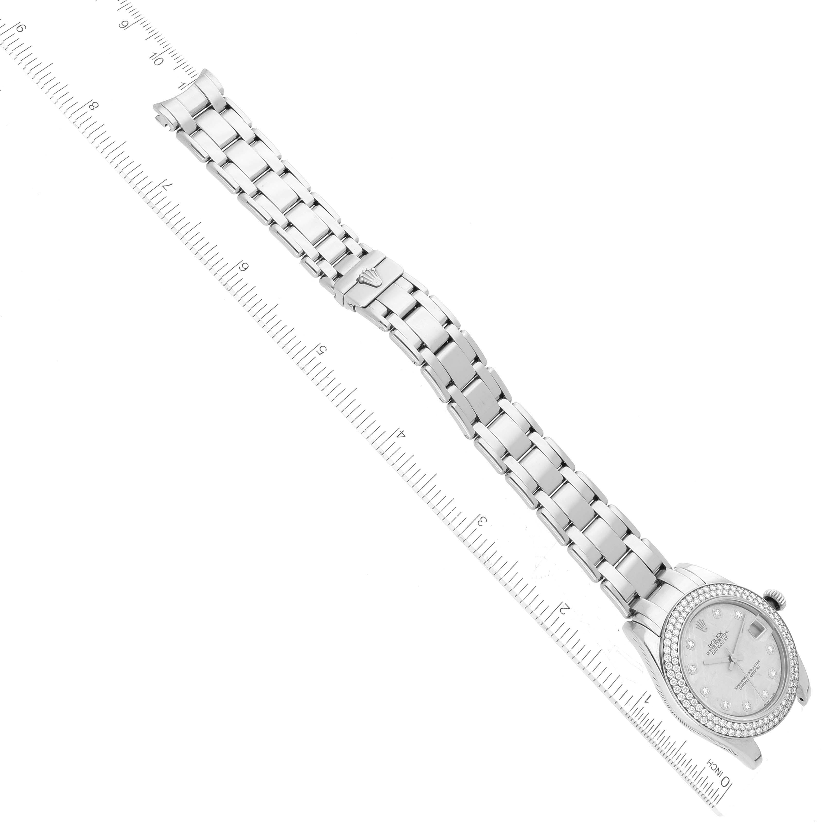Rolex Pearlmaster 34 White Gold Meteorite Dial Diamond Ladies Watch 81339 For Sale 6