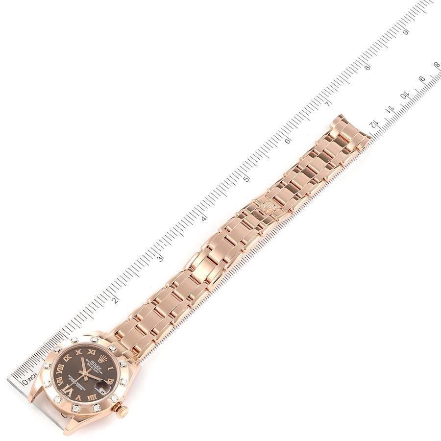 Rolex Pearlmaster 34mm Brown Dial Rose Gold Diamond Ladies Watch 81315 3