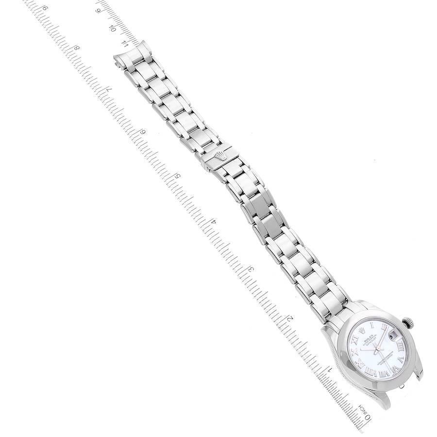 Rolex Pearlmaster 34mm Midsize White Gold MOP Ladies Watch 81209 For Sale 5