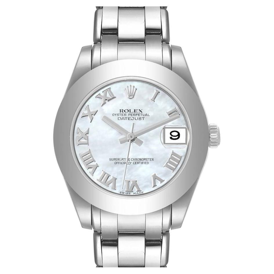 Rolex Pearlmaster 34mm Midsize White Gold MOP Ladies Watch 81209