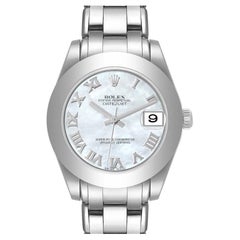 Rolex Pearlmaster 34mm Midsize White Gold MOP Ladies Watch 81209