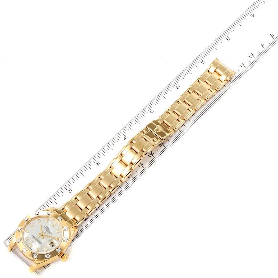 Rolex Pearlmaster Midsize Gelbgold MOP Diamant Damenuhr 81318 im Angebot 7