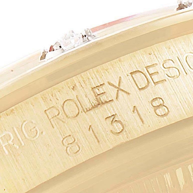 Rolex Pearlmaster Midsize Gelbgold MOP Diamant Damenuhr 81318 im Angebot 3