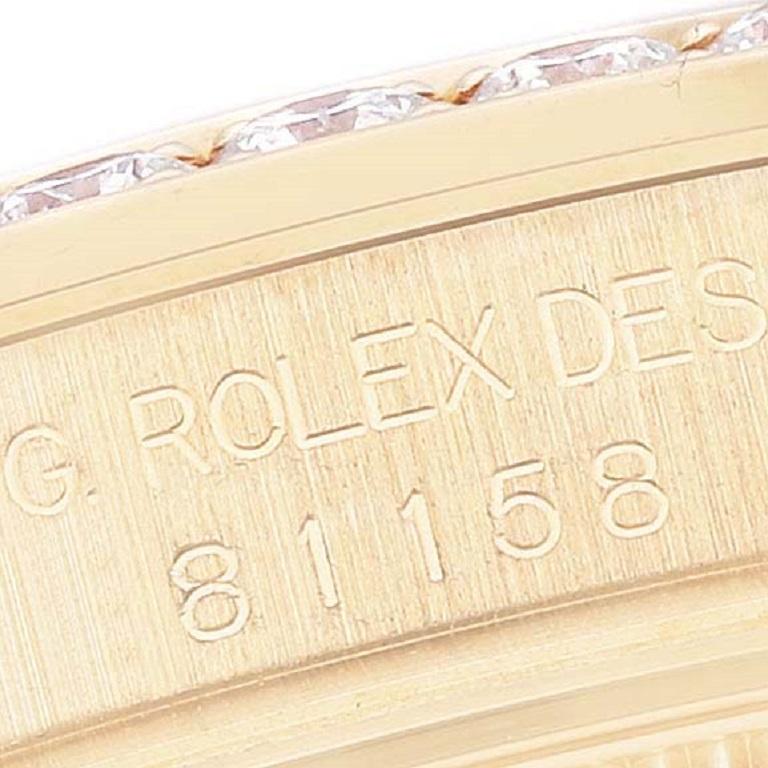 Rolex Pearlmaster 34mm Yellow Gold MOP Diamond Ladies Watch 81158 Box Card 2