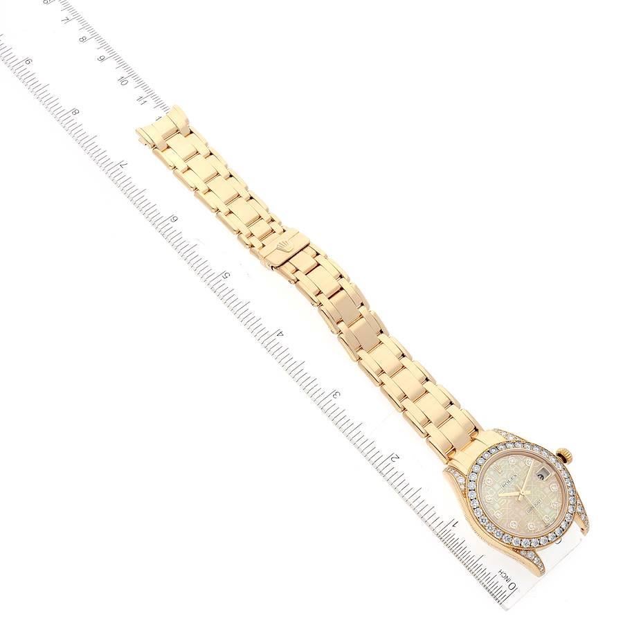 Rolex Pearlmaster 34mm Yellow Gold MOP Diamond Ladies Watch 81158 Box Papers 5