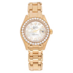 Rolex Pearlmaster 80298 Automatic Watch 18k Yellow Gold Mother of Pearl Dial
