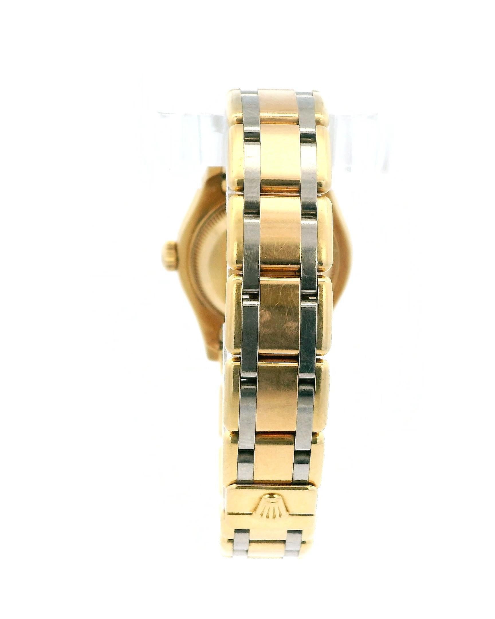 Rolex Pearlmaster 80298 Bisel de diamantes tricolor Reloj de señora en venta 4
