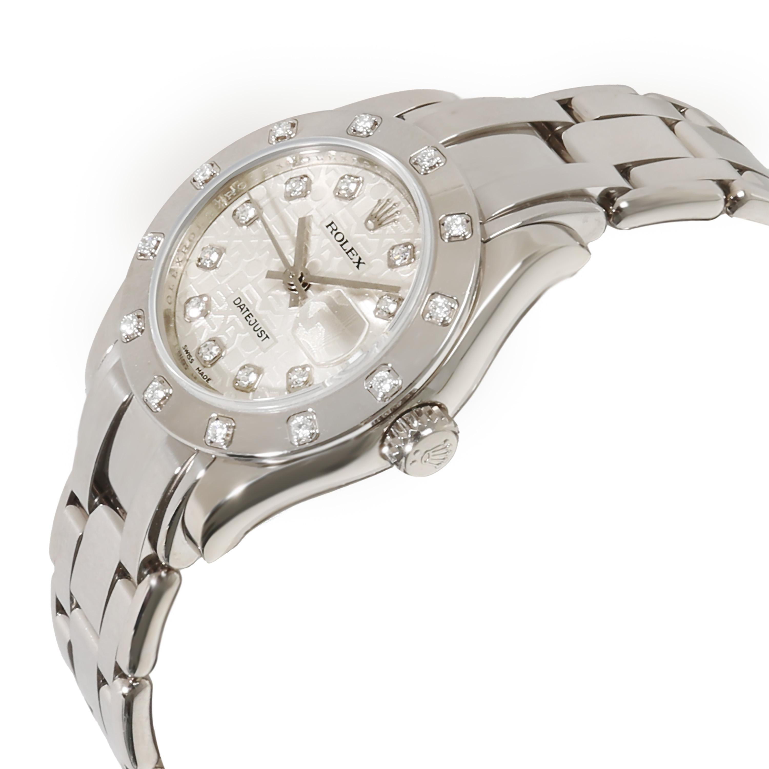 Rolex Pearlmaster 80319 Women's Watch in 18kt White Gold In Excellent Condition In New York, NY