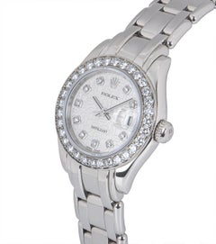 Rolex Pearlmaster Datejust Ladies 18 Karat Gold Silver Jubilee Diamond Dial B&P