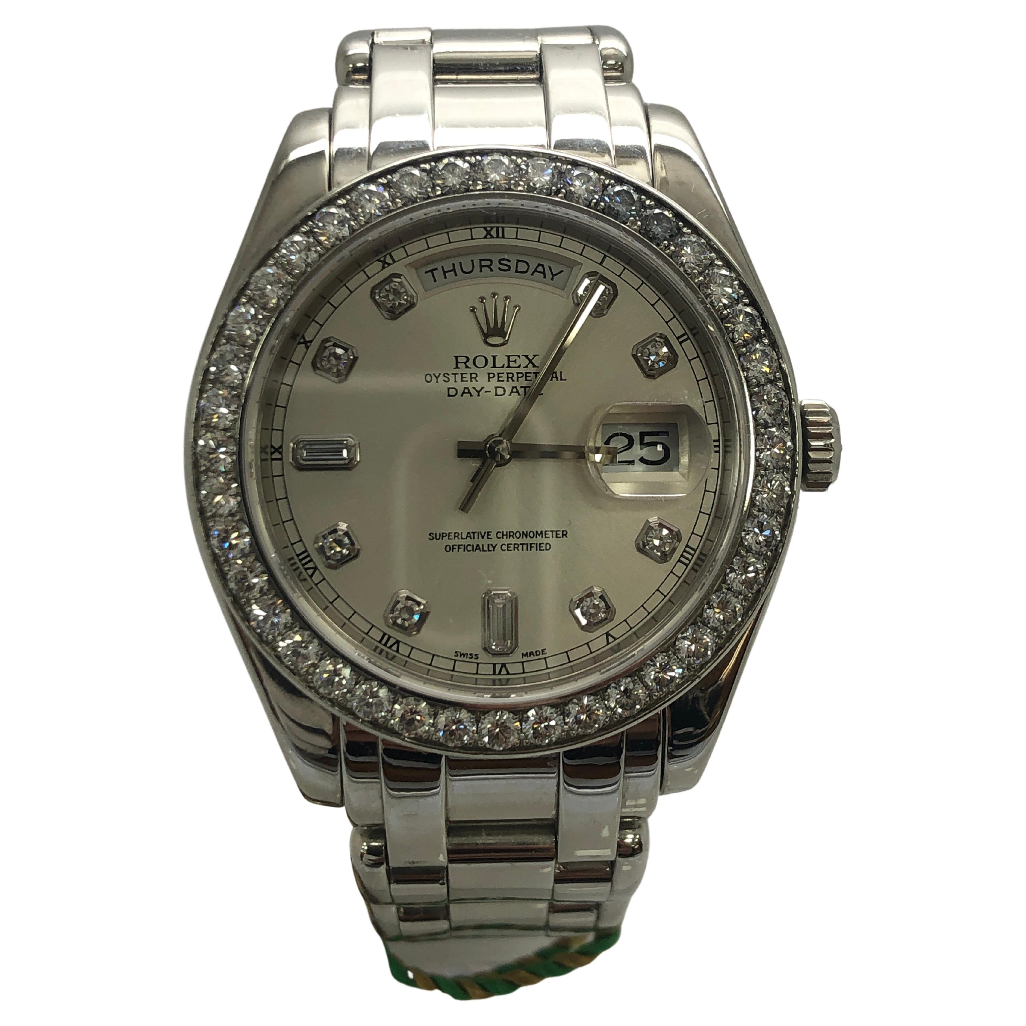 Rolex Pearlmaster Diamond Bezel Day-Date Men's Watch 18946 new For Sale at  1stDibs | rolex masterpiece, rolex platinum day date, rolex day-date  platinum retail price