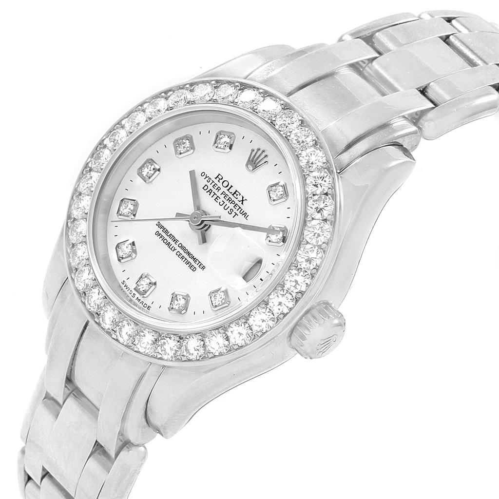 Rolex Pearlmaster Masterpiece 18 Karat White Gold Diamond Ladies Watch 80299 7