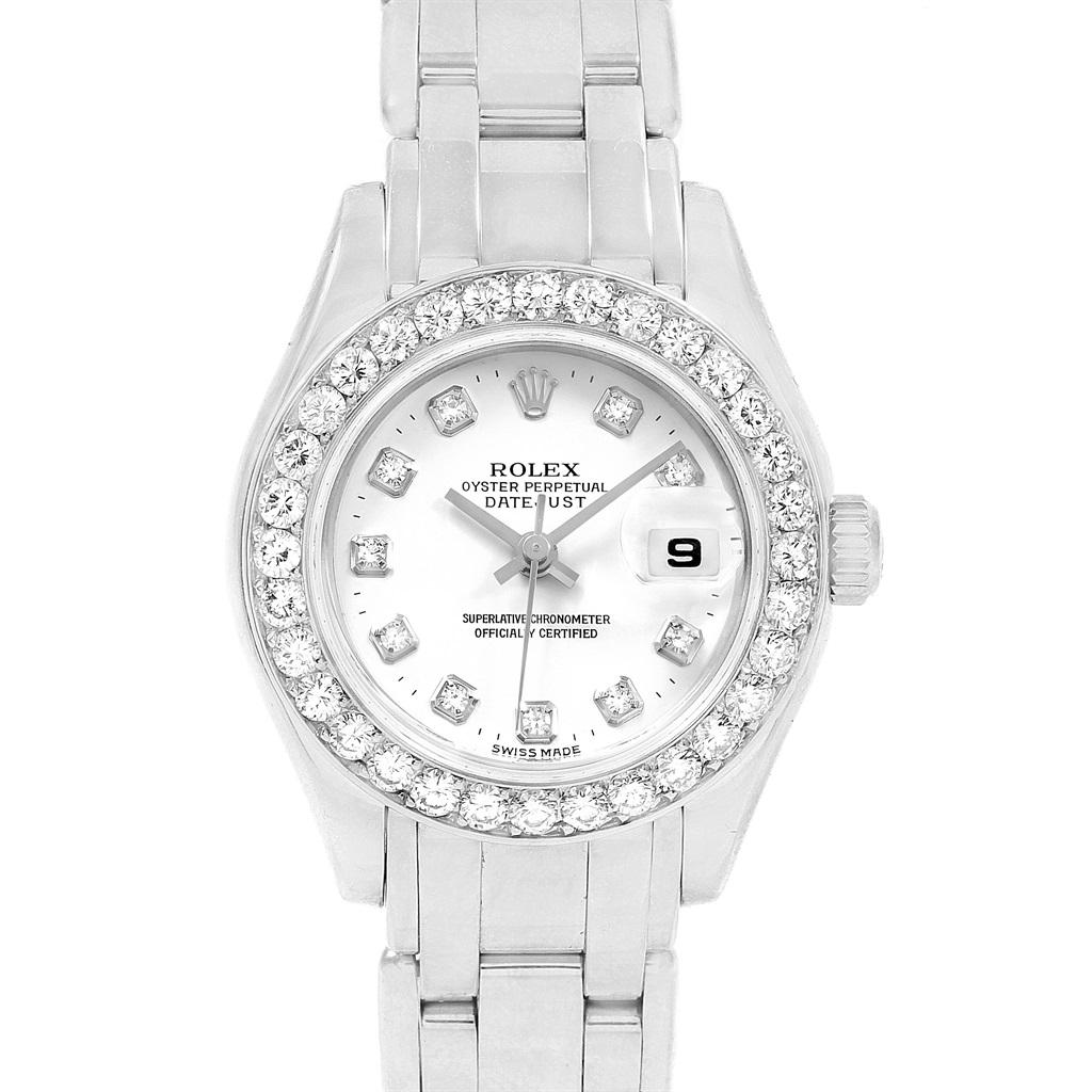 Rolex Pearlmaster Masterpiece 18 Karat White Gold Diamond Ladies Watch 80299 5