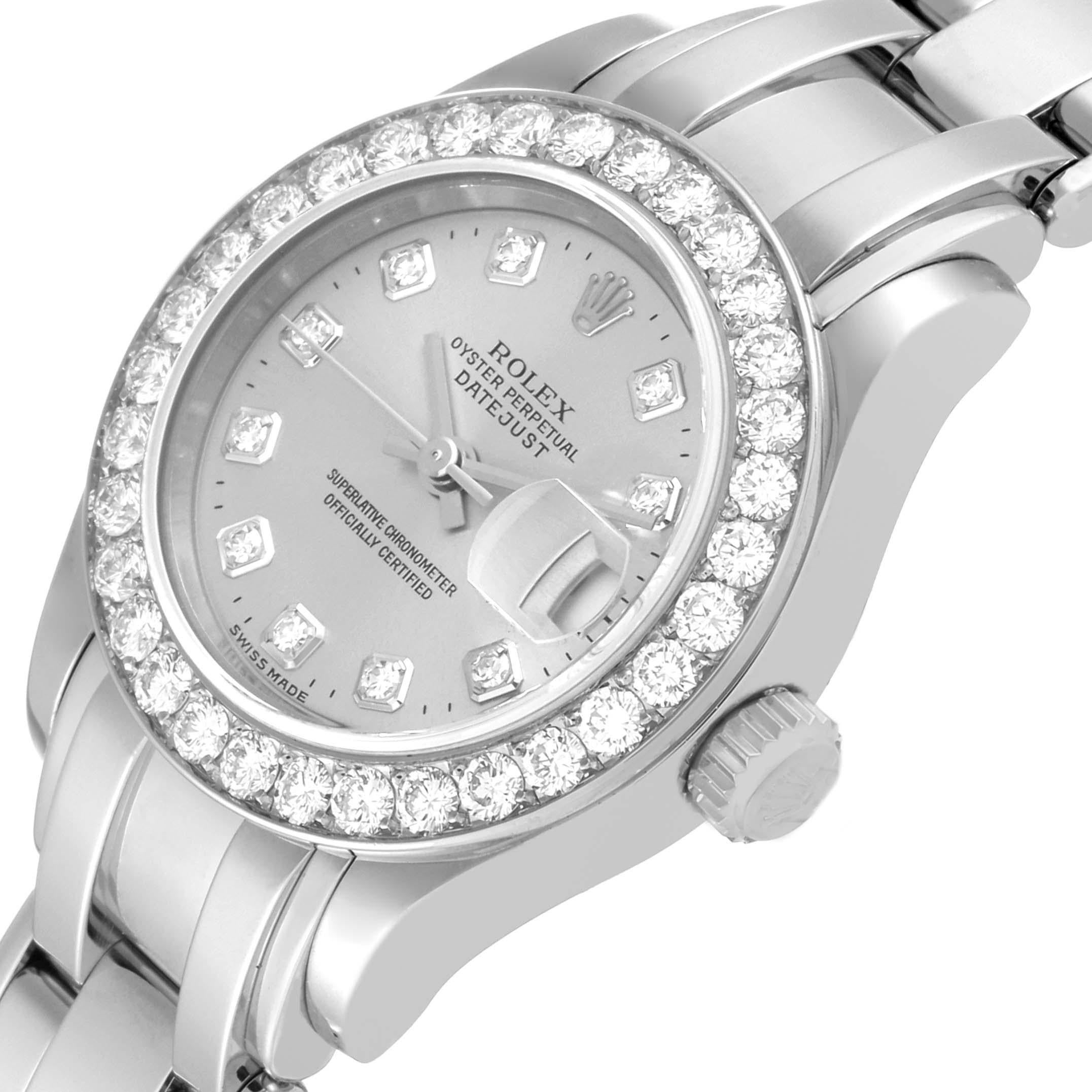 Women's Rolex Pearlmaster Masterpiece White Gold Diamond Ladies Watch 80299 For Sale