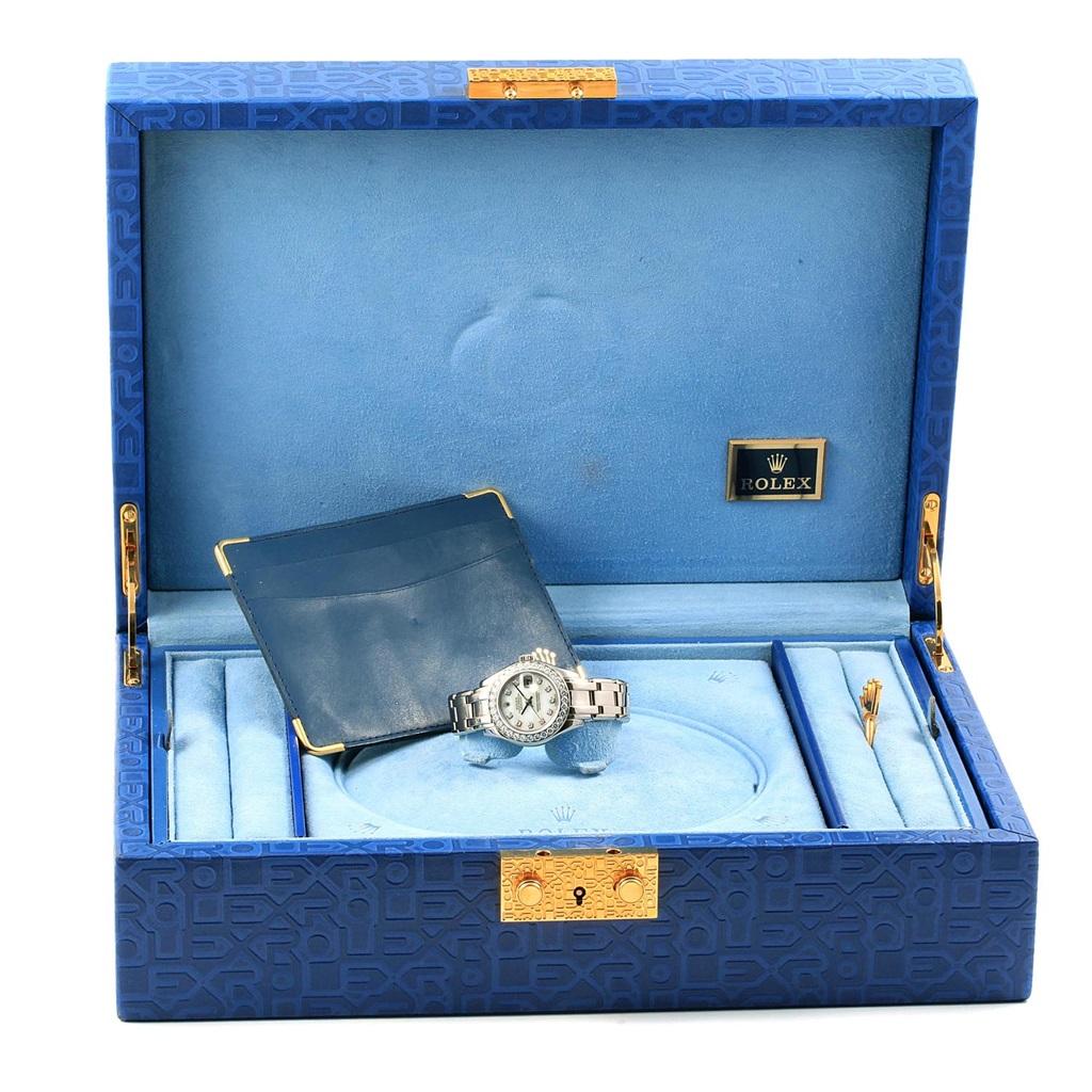 Rolex Pearlmaster Masterpiece White Gold MOP Diamond Ladies Watch 80299 For Sale 8