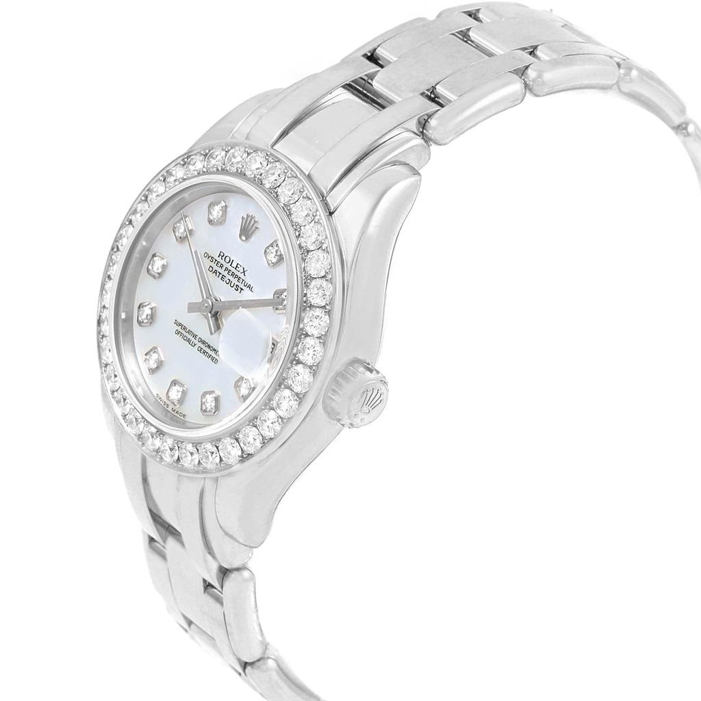 Women's Rolex Pearlmaster Masterpiece White Gold MOP Diamond Ladies Watch 80299 For Sale