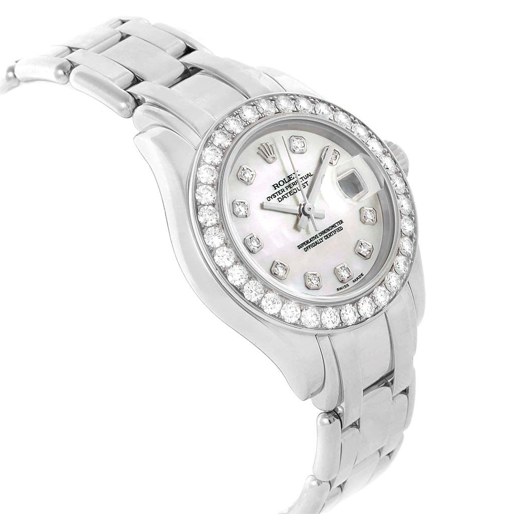 Women's Rolex Pearlmaster Masterpiece White Gold MOP Diamond Ladies Watch 80299