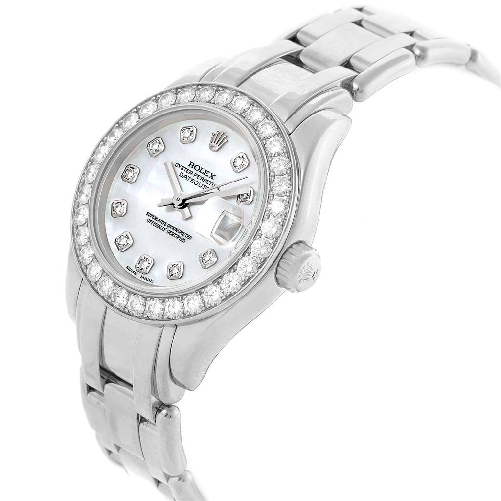 Rolex Pearlmaster Masterpiece White Gold MOP Diamond Ladies Watch 80299 1
