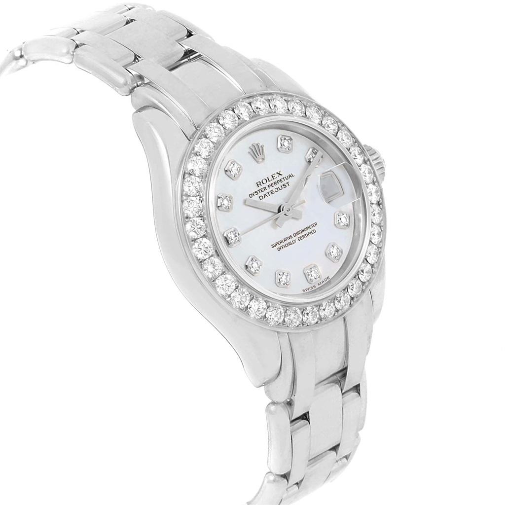 Rolex Pearlmaster Masterpiece White Gold MOP Diamond Ladies Watch 80299 For Sale 2