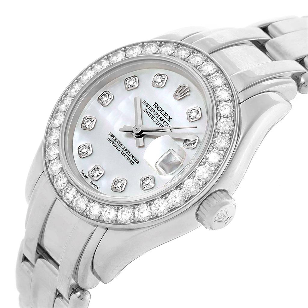 Rolex Pearlmaster Masterpiece White Gold MOP Diamond Ladies Watch 80299 2