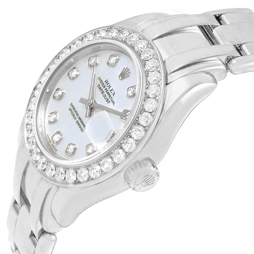 Rolex Pearlmaster Masterpiece White Gold MOP Diamond Ladies Watch 80299 For Sale 3