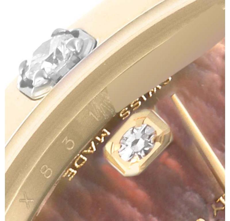 Rolex Pearlmaster Midsize Gelbgold Perlmutt-Diamant-Damenuhr 81318 im Angebot 3