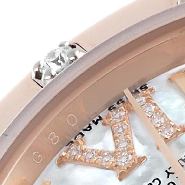 Rolex Pearlmaster Perlenmaster Perlmutt Zifferblatt Roségold Diamant Damenuhr 80315 im Angebot 3