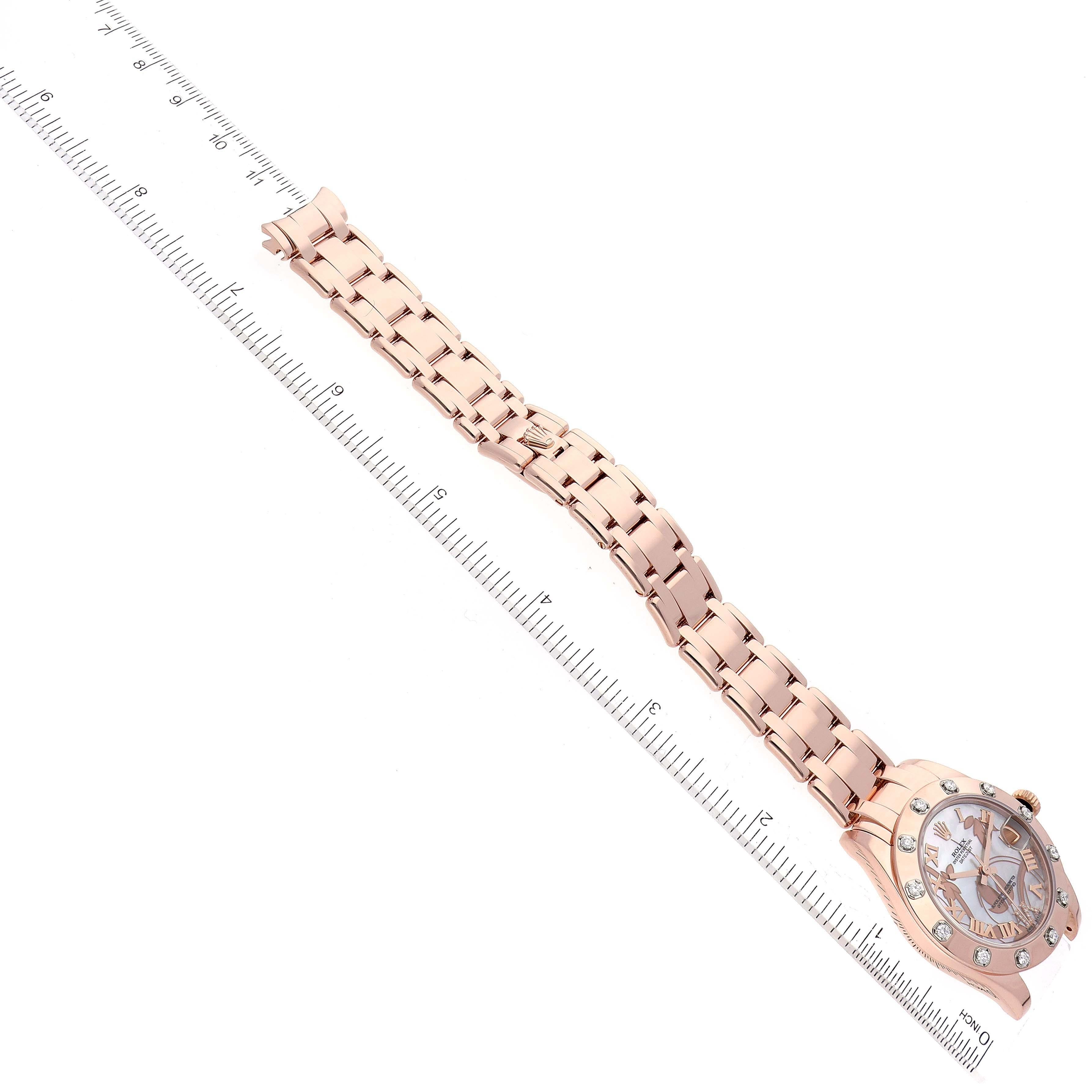 Rolex Pearlmaster Mother of Pearl Dial Rose Gold Diamond Ladies Watch 81315 5