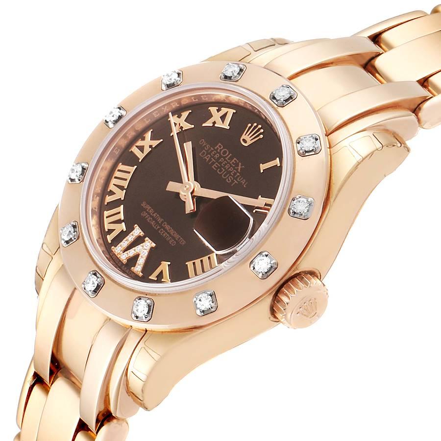 Rolex Pearlmaster Rose Gold Diamond Ladies Watch 80315 Unworn For Sale 1