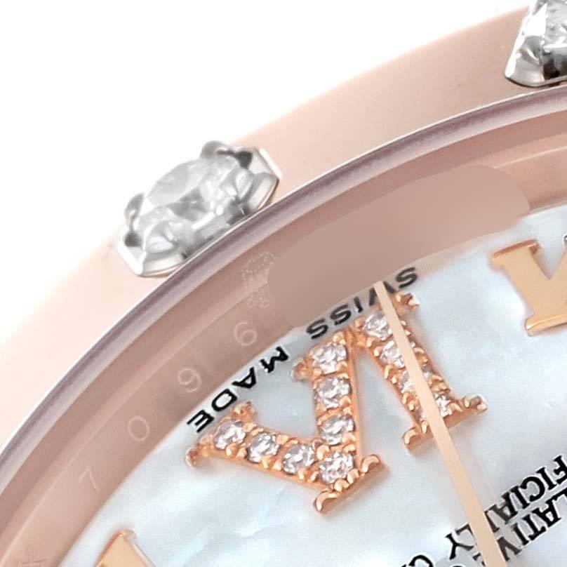 Women's Rolex Pearlmaster Rose Gold Mother of Pearl Diamond Ladies Watch 81315 Box Card