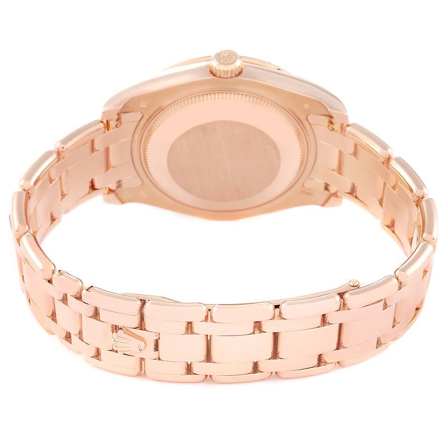Montre Rolex Pearlmaster en or rose, nacre et diamants, pour femmes 81315, avec carte de visite 2