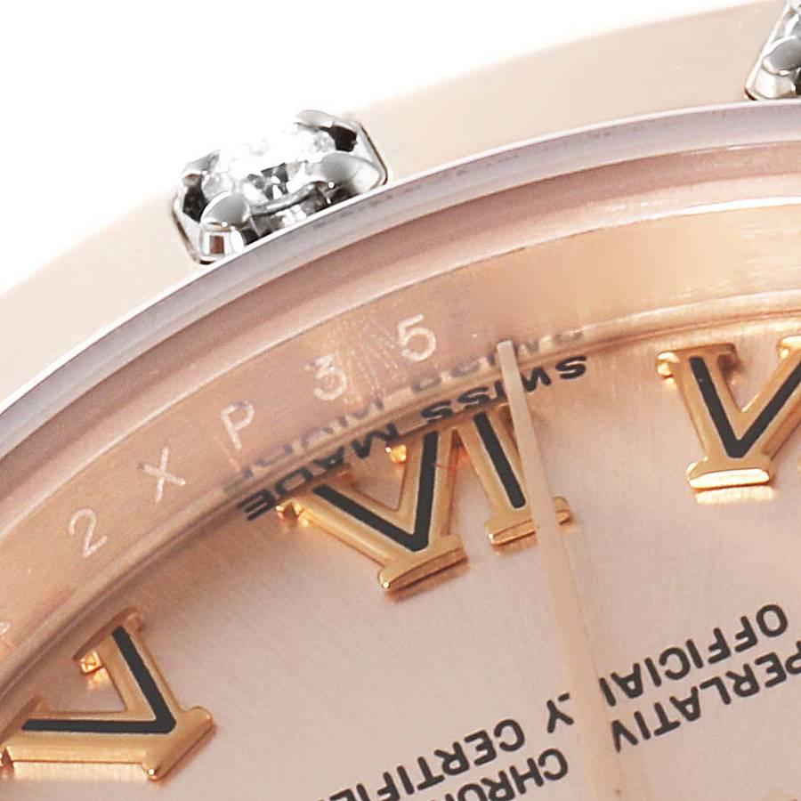 Women's Rolex Pearlmaster Rose Gold Rose Roman Dial Diamond Ladies Watch 80315 Box Card For Sale