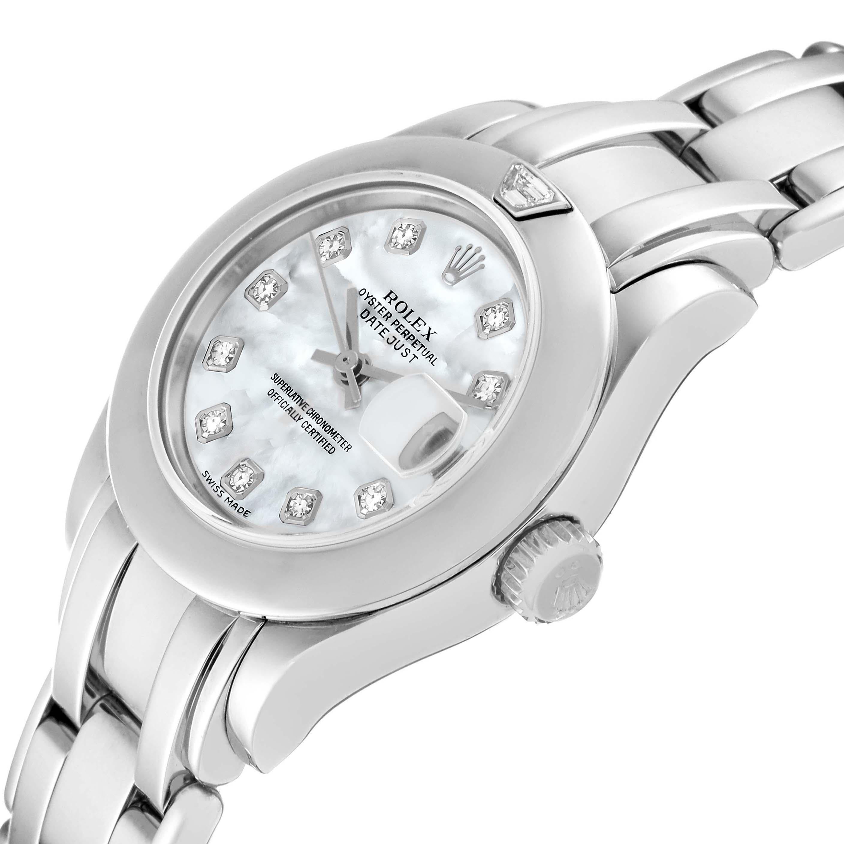 Rolex Pearlmaster White Gold MOP Diamond Dial Ladies Watch 69329 For Sale 1