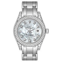 Rolex Pearlmaster White Gold MOP Diamond Ladies Watch 69359