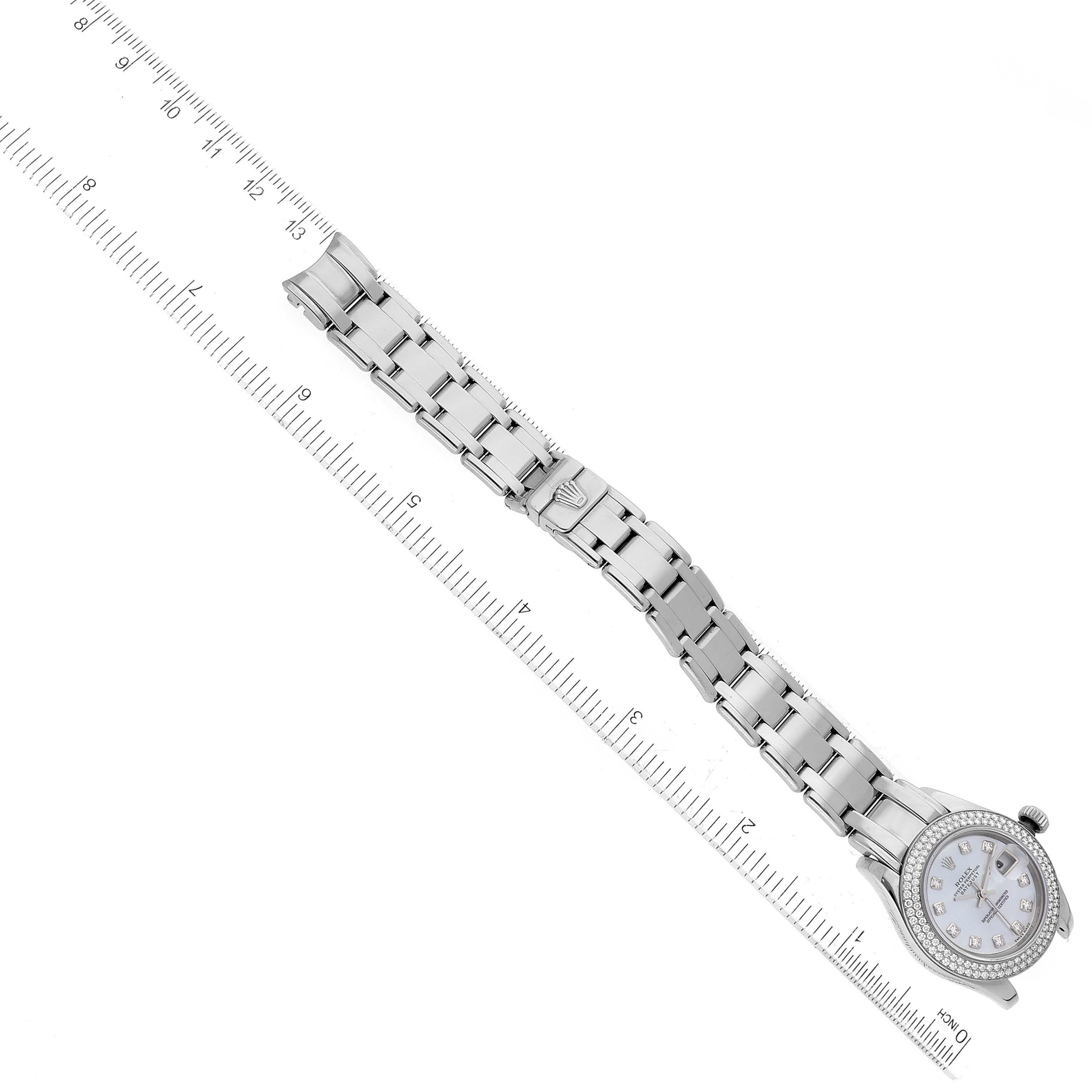 Rolex Pearlmaster White Gold MOP Diamond Ladies Watch 80339 Box Papers 7