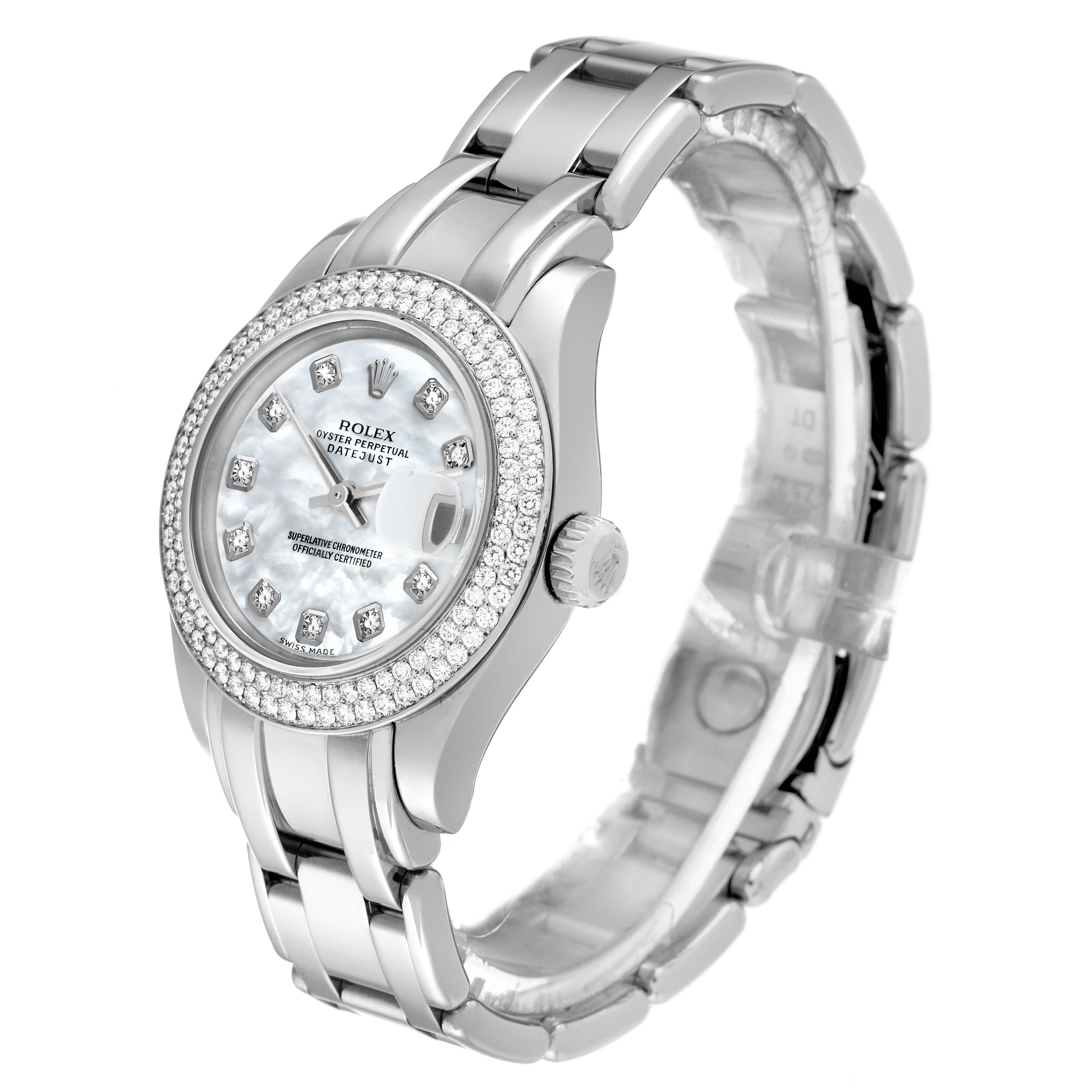 Rolex Pearlmaster White Gold MOP Diamond Ladies Watch 80339 Box Papers 1