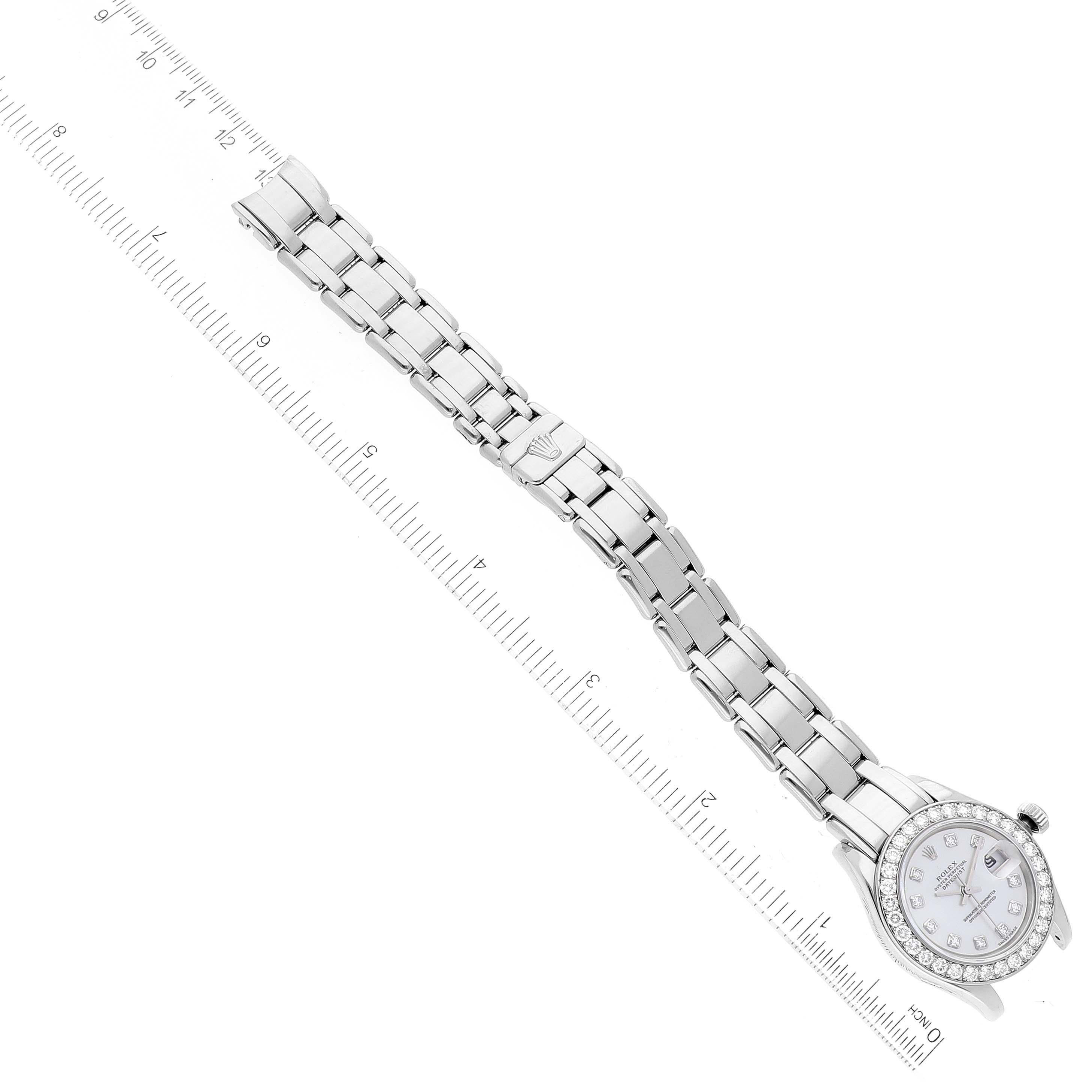 Rolex Pearlmaster White Gold Mother Of Pearl Diamond Ladies Watch 69299 6
