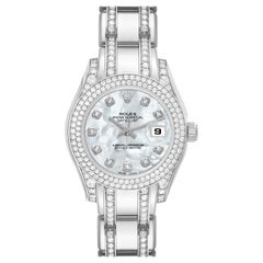 Used Rolex Pearlmaster White Gold Mother of Pearl Diamond Ladies Watch 