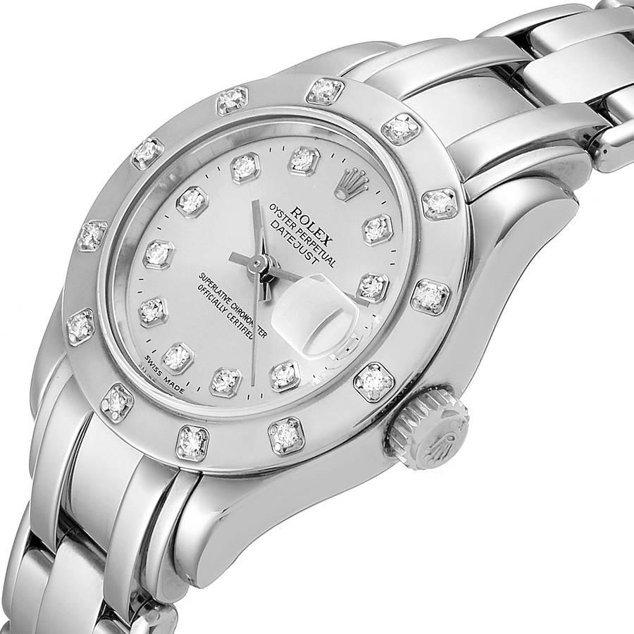 Rolex Pearlmaster White Gold Silver Dial Diamond Ladies Watch 80319 For Sale 1