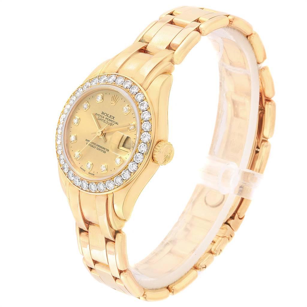 Women's Rolex Pearlmaster Yellow Gold Diamond Ladies Watch 69298